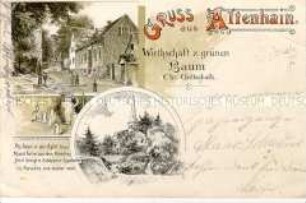 Postkarte mit Werbung für eine Gaststätte in Altenhain