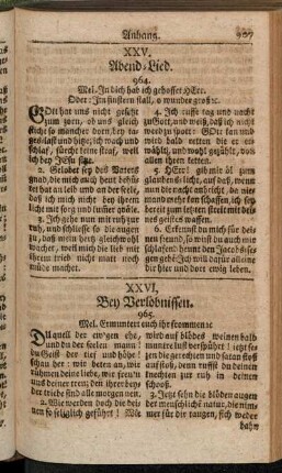 XXV. Abend-Lied - XXVI. Bey Verlöbnissen