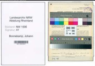 Entnazifizierung Johann Bonnekamp , geb. 18.08.1903 (Kassierer)