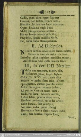 II, Ad Discipulos