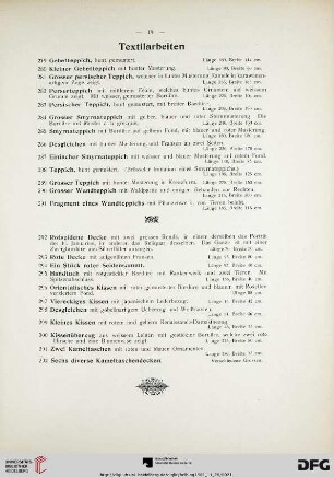 Textilarbeiten (Nr. 279-302)