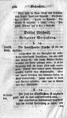 Dritter Abschnitt. Religions Verfassung
