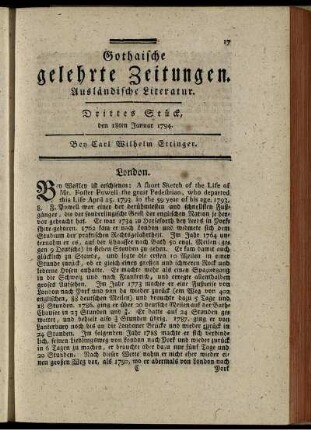 Drittes Stück, den 18ten Januar 1794.