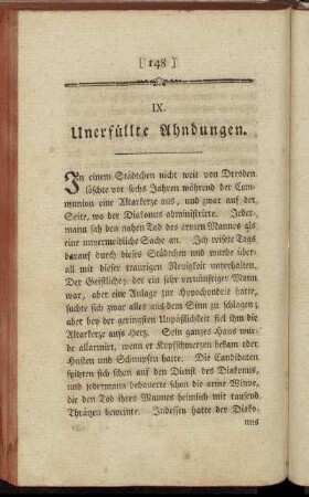 IX. Unerfüllte Ahndungen.