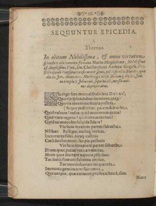 Sequuntur Epicedia.