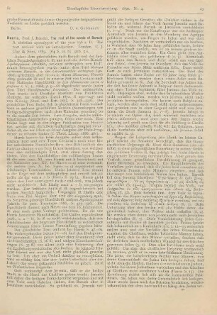 81-83 [Rezension] Harris, J. Rendel, The rest of the words of Baruch: A christian apocalypse of the year 136 a. D. The text revised with an introduction