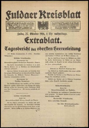 Ausgabe vom Freitag, den 27. Oktober 1916.