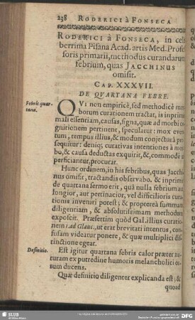 Cap. XXXVII. De Quartana Febre