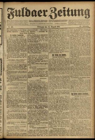 Ausgabe vom Mittwoch, den 16. August 1916.