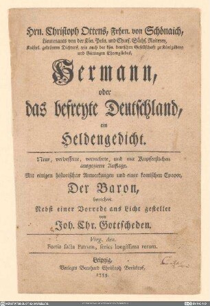Hrn. Christoph Ottens, Frhrn. Von Schönaich, ... Hermann