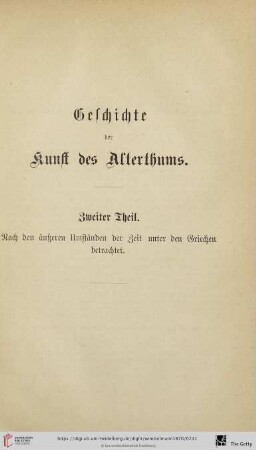Zweiter Theil: Nach den äußeren Umständen der Zeit unter den Griechen betrachtet