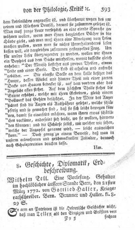 Wilhelm Tell. Eine Vorlesung.