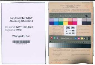 Entnazifizierung Karl Weingarth , geb. 17.11.1895 (Bahnsekretaer)