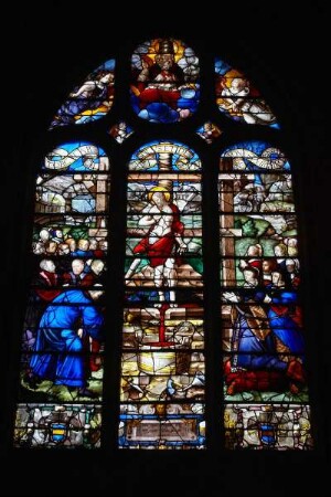 Frankreich. Haute Normandie. Eure. Conches en Ouche. Eglise Sainte Foy. Glasfenster. Renaissance