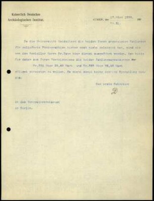 Bericht des ersten Sekretars an das General-Sekretariat