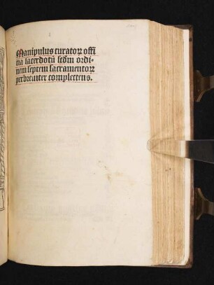 Manipulus curatorum : [mit kirchenrechtlicher Instruktion zur Meßfeier und Casus episcopales in Memorialversen (Walther, Initia 15482)]