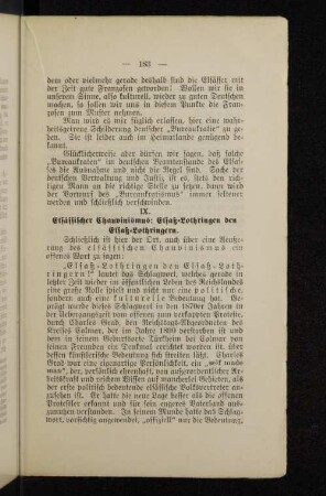 IX. Elsässischer Chauvinismus: Elsaß-Lothringen den Elsaß-Lothringern.