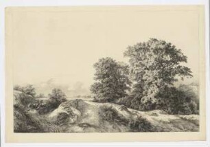 Landschaft mit Bäumen und Hirten