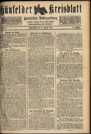 Ausgabe vom Donnerstag, den 06. August 1925.