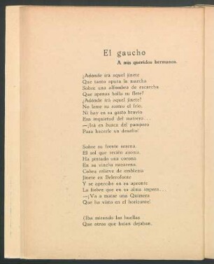 El gaucho : Á mis queridos hermanos.