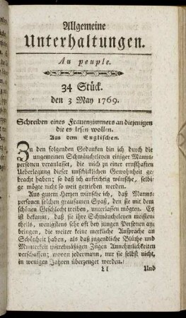 34 Stück. d. 3. May 1769.