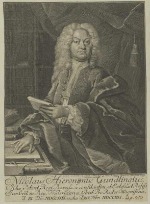 Bildnis des Nicolaus Hieronymus Gundlingus
