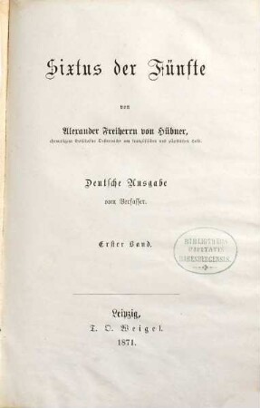 Sixtus der Fünfte, 1