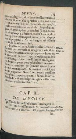 Cap. III. De Auditu