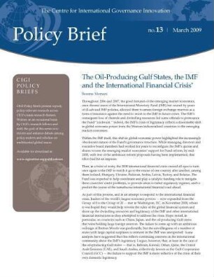 The oil-producing Gulf states, the IMF and the international financial crisis