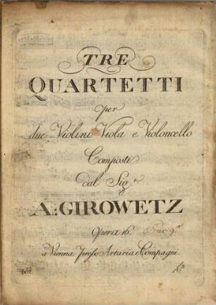 Tre quartetti per due violini, viola e violoncello : opera 16