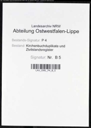 Belege zum Heiratsregister der Munizipalität Aplerbeck 1811