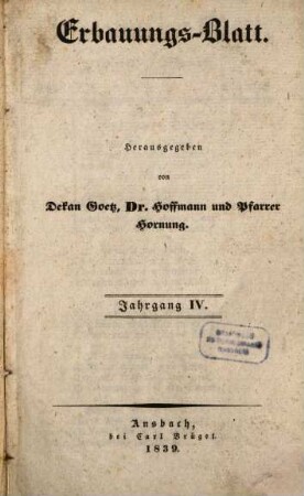 Erbauungsblatt. 4, 4. 1839