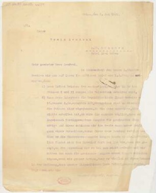 Brief an Erwin Lendvai : 03.05.1921