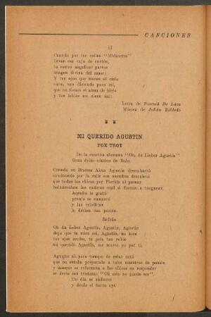 Mi querido Agustín : Fox trot
