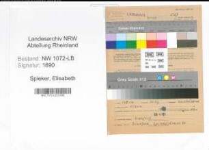Entnazifizierung Elisabeth Spieker , geb. 10.01.1909 ()