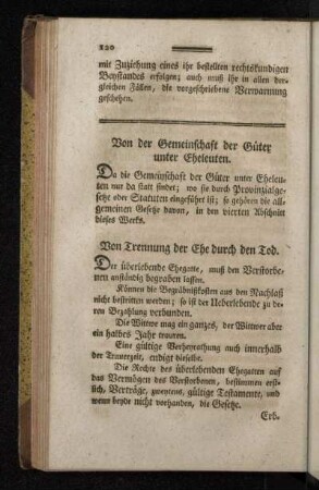 Von Trennung der Ehe durch den Tod.