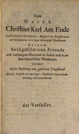 Das Gelehrte Teutschland Oder Lexicon der jeztlebenden Teutschen Schriftsteller, [4]. Dritter Nachtrag