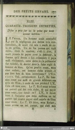 XLIII. Quarante-Troisieme Entretien