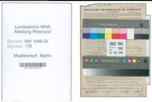 Entnazifizierung Martin Muellewitsch , geb. 18.01.1907 (Schlosser)