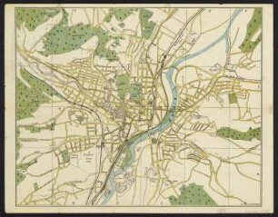 Stadtplan von Jena, 1:8 000, Farblithographie, 1934