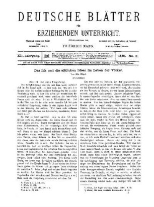 Das Ich und die sittlichen Ideen im Leben der Völker : (Fortsetzung)