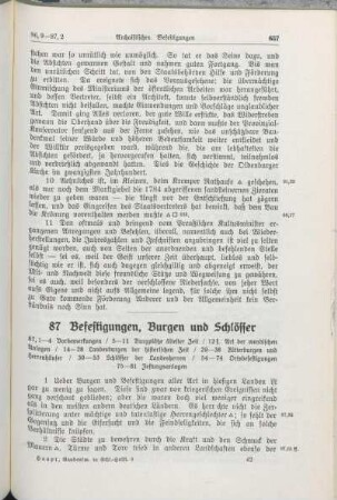 87 Befestigungen, Burgen und Schlösser