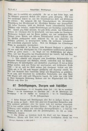 87 Befestigungen, Burgen und Schlösser