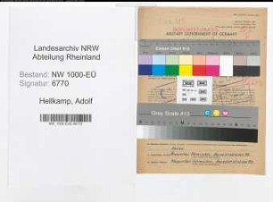 Entnazifizierung Adolf Hellkamp, geb. 23.08.1898 (Schlosser)