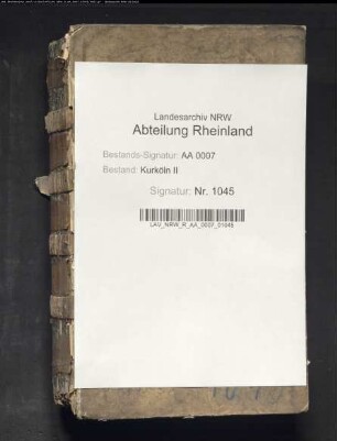 Verhandlungen des Landtags 1790 Februar-Mai zu Bonn (mit Index der behandelten Materien); Protokollauszug des vestischen Landtags 1790 November