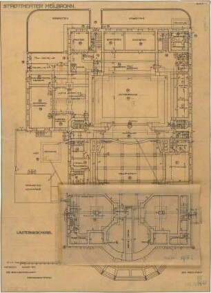 Fischer, Theodor; Heilbronn; Stadt-Theater - Grundriss UG
