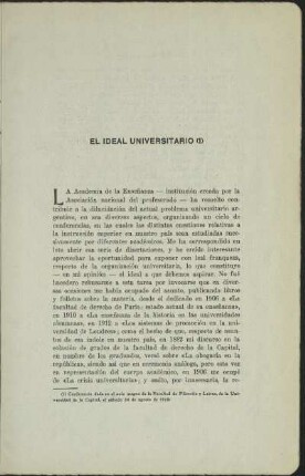 El ideal universitario