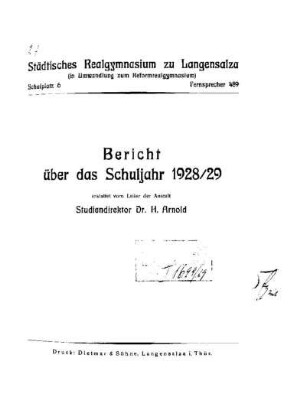 1928/29: Bericht ... - 1928/29