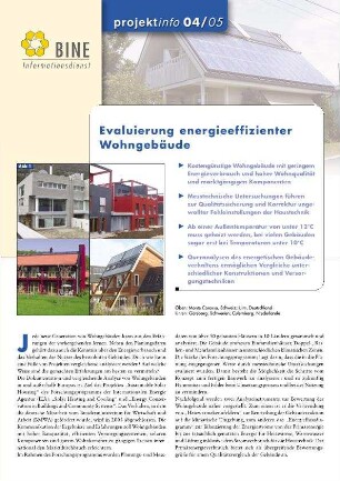 Evaluierung energieeffizienter Wohngebäude.