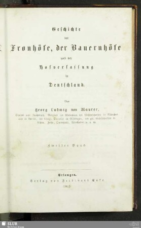 2: Geschichte der Fronhöfe, der Bauernhöfe und der Hofverfassung in Deutschland